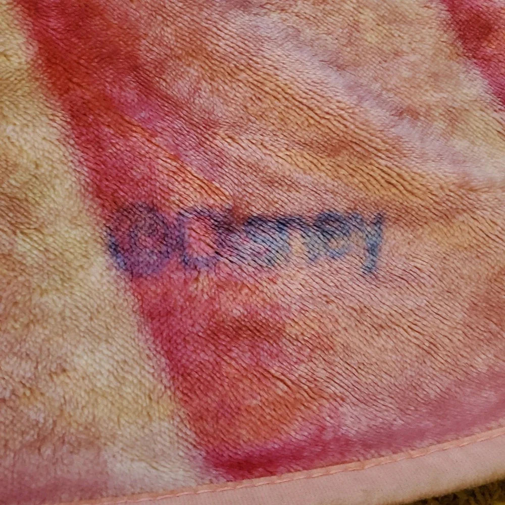 Disney Princess Fleece Throw Blanket Cinderella Belle Aurora Pink Trim‎ Plush